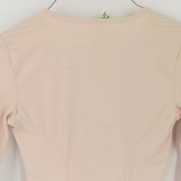 Intimately Free People Body Suit Size XS Cream Beige V-Neck Long Sleeve - Picture 4 of 5